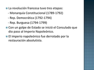 1830. Revolucion liberal en FranciaUnificaciones politicas1848. rvolucionesdemocraticas y revoluciones liberales y nacionalistas