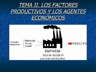 Tema 2 de Economia, Los factores productivos y agentes económicos.
