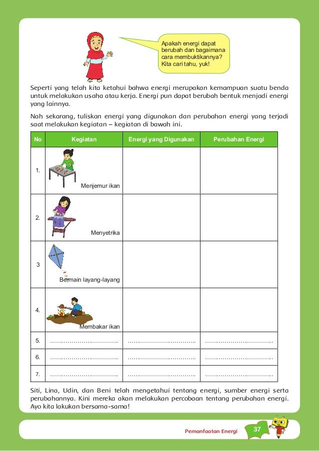 Tema 2 Selalu Berhemat Energi Kelas 4 1