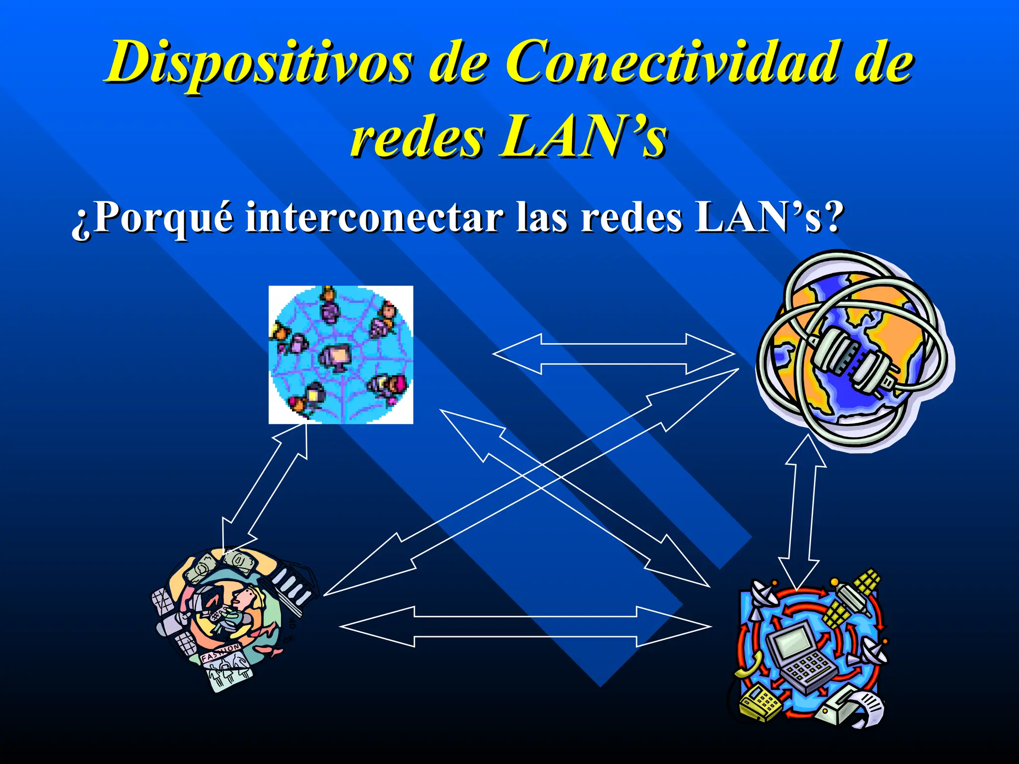 Dispositivos de Conectividad de
Dispositivos de Conectividad de
redes
redes LAN’s
LAN’s
¿Porqué interconectar las redes LAN’s?
¿Porqué interconectar las redes LAN’s?
 