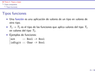 Tema 3: Tipos y clases en Haskell | PDF