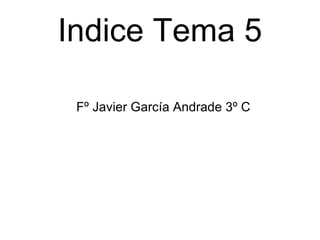 Indice Tema 5 ,[object Object]