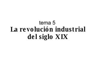 tema 5  La revolución industrial del siglo XIX 
