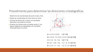 Procedimiento para determinar las direcciones cristalográficas
 