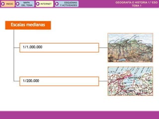 GEOGRAFÍA E HISTORIA 1.º ESO
TEMA 1
INICIOINICIO
MAPA
DEL TEMA
MAPA
DEL TEMA
INTERNETINTERNET
ESQUEMAS
Y ACTIVIDADES
ESQUEMAS
Y ACTIVIDADES
 