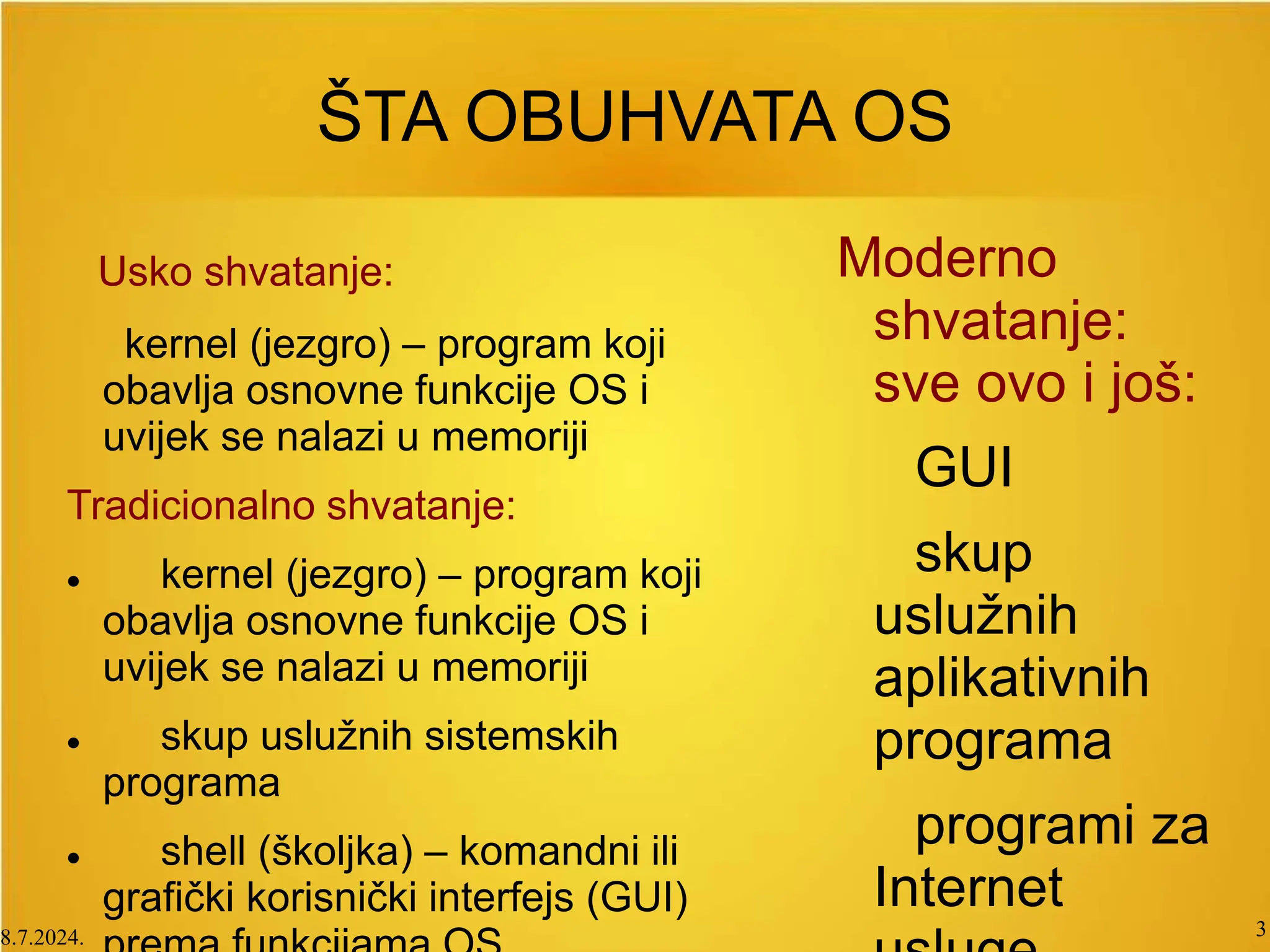 Predavanja Prezentacija predavanja iz predmeta Operativni sistemi | PPT