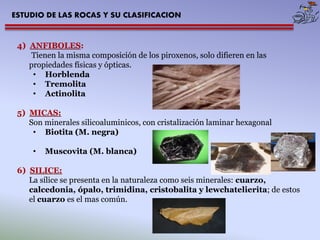 ESTUDIO DE LAS ROCAS Y SU CLASIFICACION  