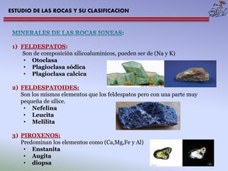 ESTUDIO DE LAS ROCAS Y SU CLASIFICACION 4) ANFIBOLES: Tienen la misma composición de los piroxenos, solo difieren en las p...