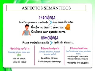 ASPECTOS SEMÂNTICOS
 