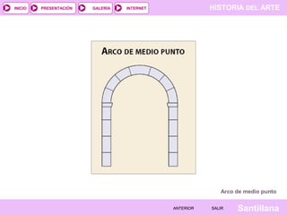 INICIO

PRESENTACIÓN

GALERÍA

HISTORIA DEL ARTE

INTERNET

Arco de medio punto
ANTERIOR

SALIR

Santillana

 