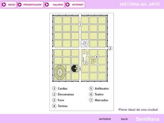 INICIO

PRESENTACIÓN

GALERÍA

HISTORIA DEL ARTE

INTERNET

Plano ideal de una ciudad
ANTERIOR

SALIR

Santillana

 