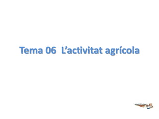 Tema 06 L’activitat agrícola

 