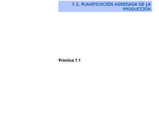 7.2. PLANIFICACIÓN AGREGADA DE LA
PRODUCCIÓN
Práctica 7.1
 