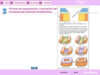 INICIO

PRESENTACIÓN

RECURSOS

GEOGRAFÍA
TEMA 8

INTERNET

Proceso de compactación y macización de las
manzanas del Ensanche de Barcelona

Doc.25
ANTERIOR

SALIR

Santillana

 