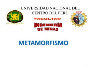 1 
UNIVERSIDAD NACIONAL DEL CENTRO DEL PERÚ 
METAMORFISMO  