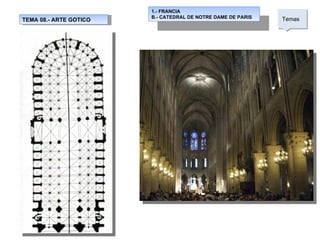 TEMA 08.- ARTE GOTICO 1.- FRANCIA B.- CATEDRAL DE NOTRE DAME DE PARIS  Temas  