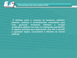 Um serviço de autenticação com três componentes para proteger as entradas de uma rede: autenticação, contabilidade e auditoria.É um serviço de autenticação projetado para uso em um ambiente distribuído (servidores trabalham independente)Utiliza serviço de autenticação de terceiros confiável, que permite que clientes e servidores estabeleçam comunicação autenticada Utiliza exclusivamente criptografia simétricahttp://www.gta.ufrj.br/~natalia/SSH/DES.html