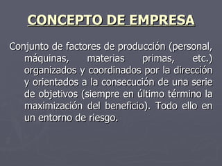 CONCEPTO DE EMPRESA ,[object Object]