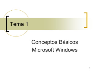 1 Tema 1 Conceptos Básicos Microsoft Windows 