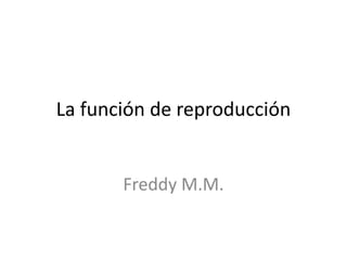La función de reproducción


       Freddy M.M.
 