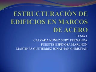 TEMA 1
         CALZADA NUÑEZ SURY FERNANDA
             FUESTES ESPINOSA MARLHON
MARTINEZ GUITIERREZ JONATHAN CHRISTIAN
 