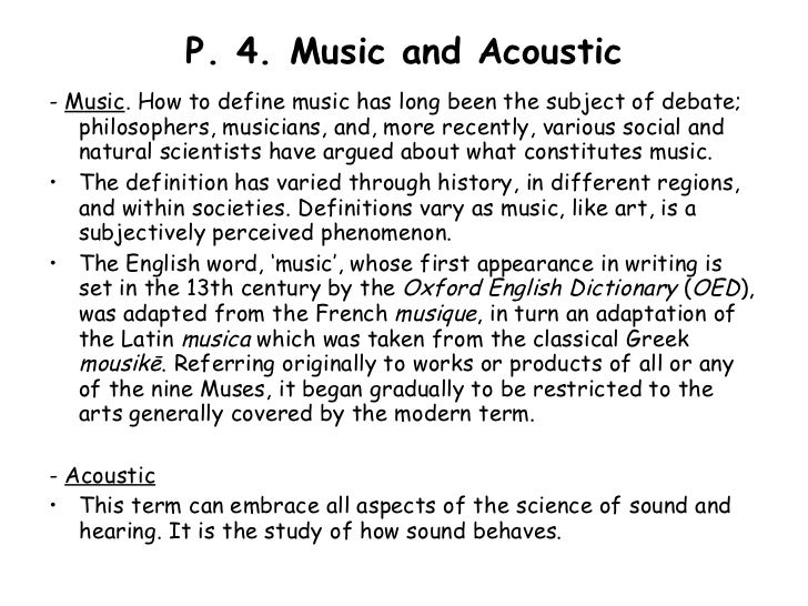 The elements of the sound