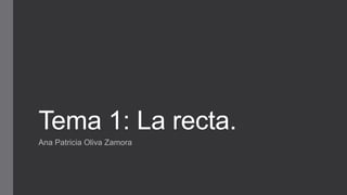 Tema 1: La recta.
Ana Patricia Oliva Zamora
 