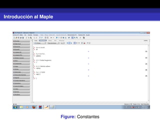 Introducción al Maple
Figure: Constantes
 