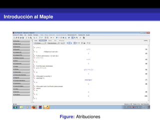 Introducción al Maple
Figure: Atribuciones
 