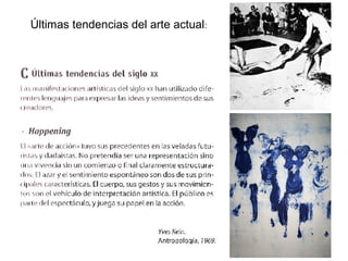 Últimas tendencias del arte actual:
 