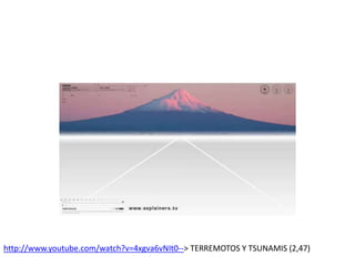 http://www.youtube.com/watch?v=4xgva6vNIt0--> TERREMOTOS Y TSUNAMIS (2,47)

 