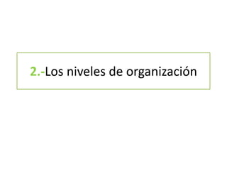 2.-Los niveles de organización

 