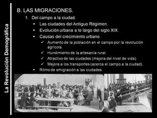 La Revolución Demográfica 
B. LAS MIGRACIONES. 
 