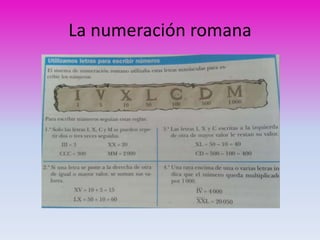 La numeración romana 
 