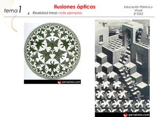 1 Ilusiones ópticas
4
Educación Plástica y
Visual
2º ESORealidad irreal.-más ejemplostema
 