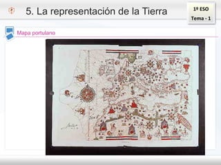 1º ESO
Tema - 1
5. La representación de la Tierra
Mapa portulano
 
