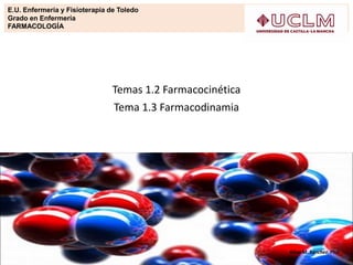 Temas 1.2 Farmacocinética
Tema 1.3 Farmacodinamia
E.U. Enfermería y Fisioterapia de Toledo
Grado en Enfermería
FARMACOLOGÍA
Alina M. Sánchez, PhD
 
