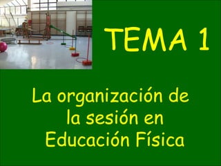 TEMA 1
La organización de
la sesión en
Educación Física
 