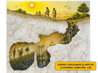 LEEMOS Y EXPLICAMOS EL MITO DE
LA CAVERNA. (LIBRO PÁG. 110)
 