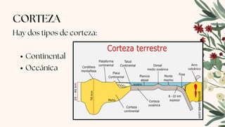 Continental
Oceánica
CORTEZA
Hay dos tipos de corteza:
 