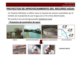 PROYECTOS DE APROVECHAMIENTO DEL RECURSO AGUA:




 - Proyectos de suministro de agua:
                              agua:
 
