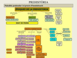 PREHISTÒRIA
Paleolític peninsular i el procés d’hominització
 
