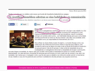 Conceptos básicos en tórno á igualdade de oportunidades entre mulleres e homes
 