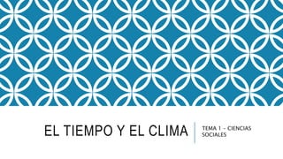 EL TIEMPO Y EL CLIMA TEMA 1 – CIENCIAS
SOCIALES
 