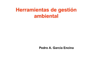 Herramientas de gestión ambiental Pedro A. García Encina 