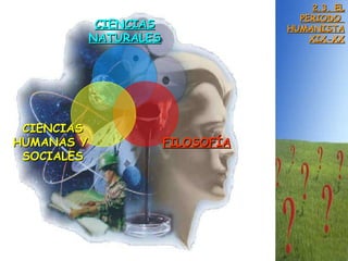 2.3. EL PERIODO  HUMANISTA XIX-XX CIENCIAS NATURALES FILOSOFÍA CIENCIAS HUMANAS Y  SOCIALES 