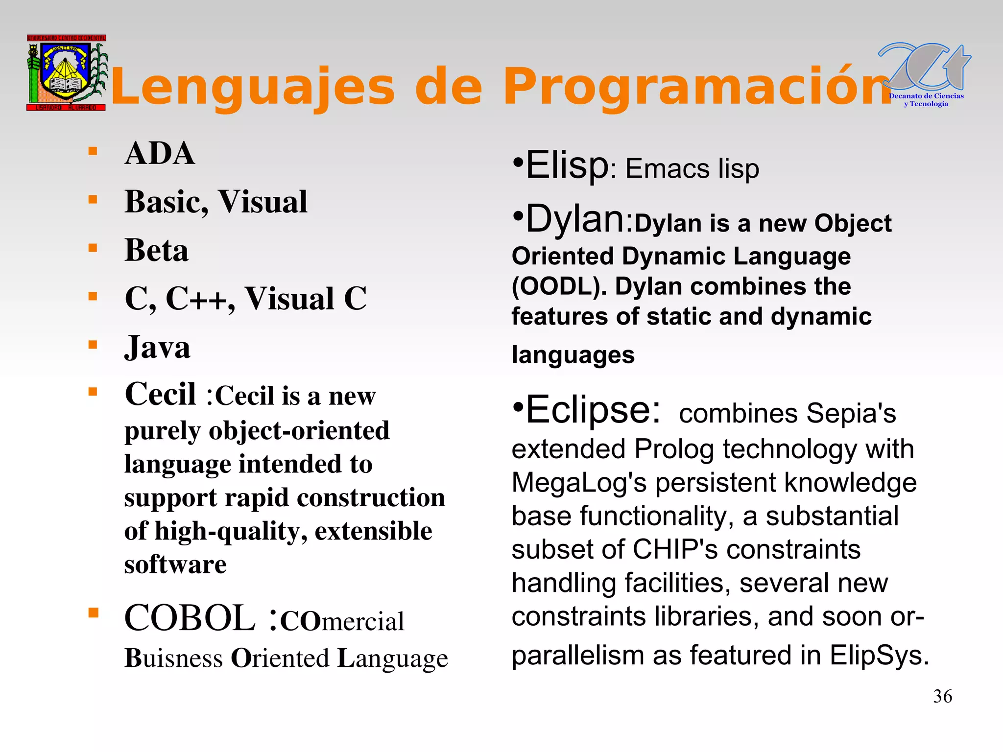 Tema1 Lenguajes De Programacion