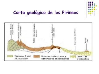 Corte geológico de los Pirineos
 