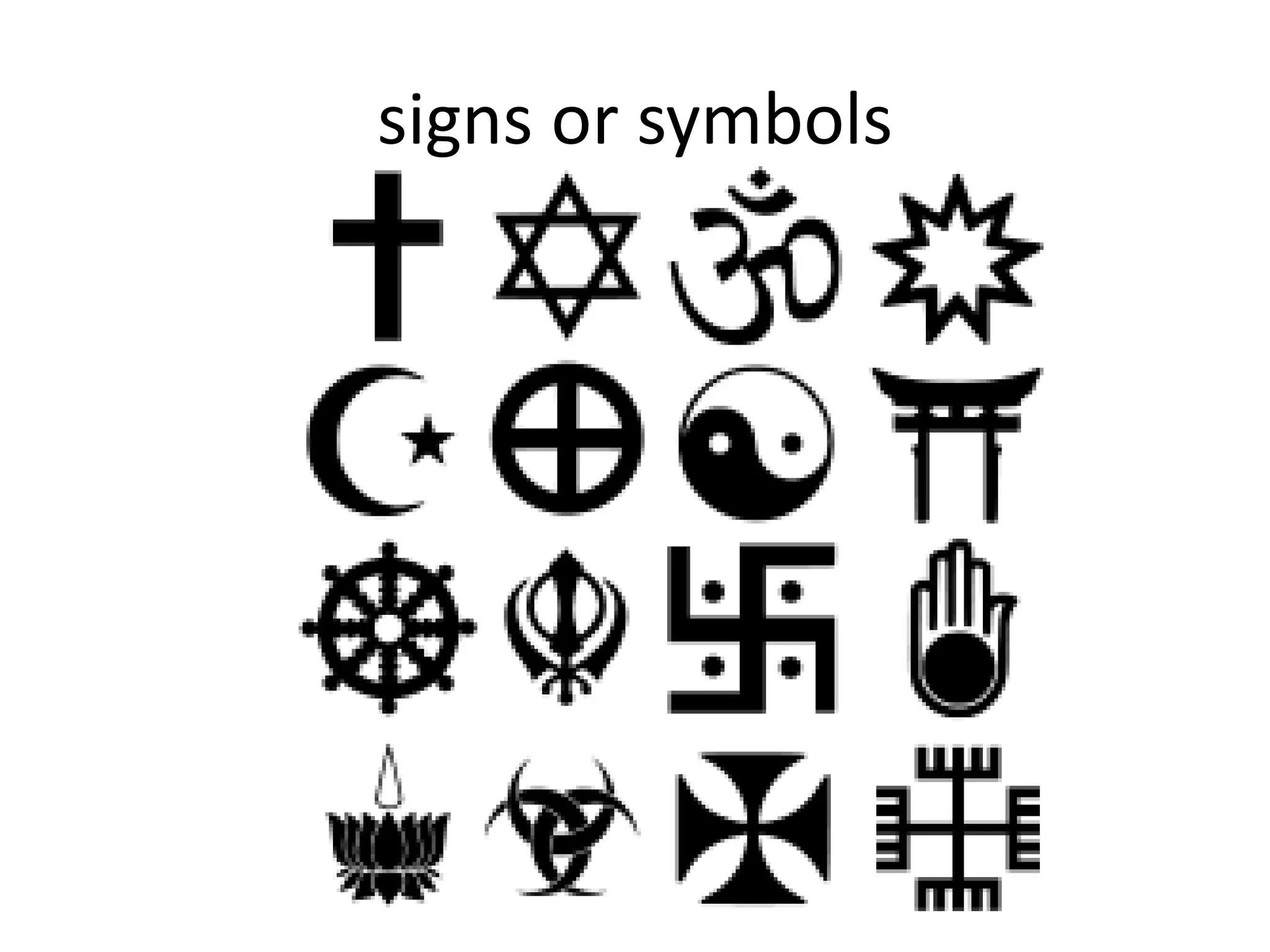 signs or symbols
 