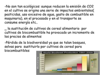 <ul><li>-No son tan ecológicos: aunque reducen la emisión de CO2 en el cultivo se origina una serie de impactos ambientale...